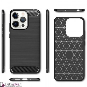 Carbon guminis dėklas - juodas (Apple Iphone 14 Pro Max)